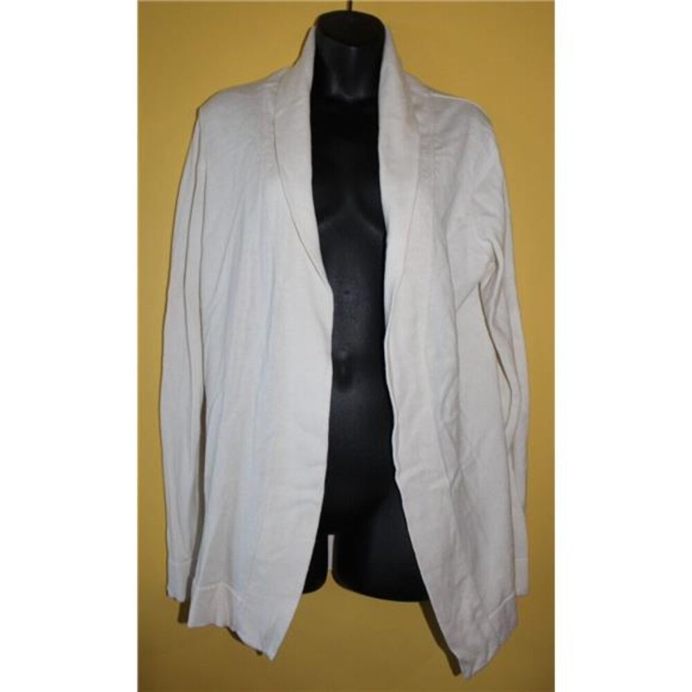 Lilly Pulitzer Cream Large L Sweater Cardigan Wool Blend Straight Hem Ivory